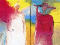 pierrot and harlekin | 1989 | oil on canvas | 189x244 -  
