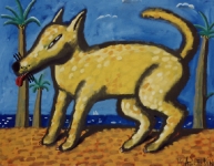 dog on island | 1994 | acryl on canvas | 90x110 -  